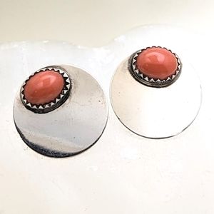 Vintage Navajo Sterling Coral Earrings